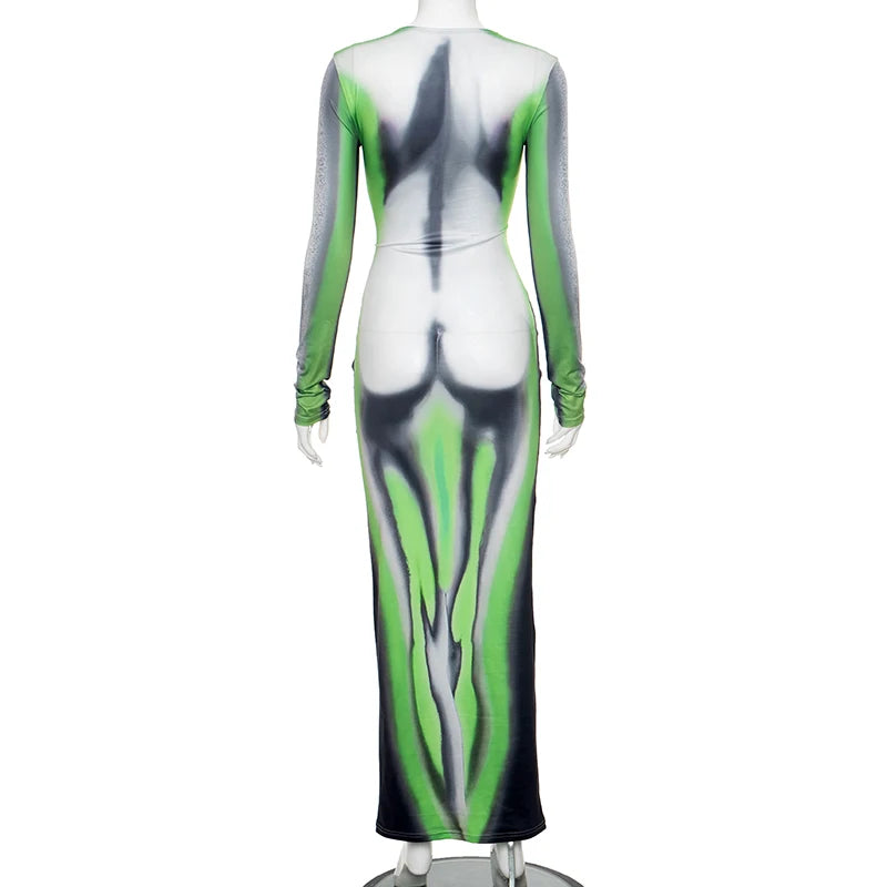 3D Buckle Up Maxi Dress